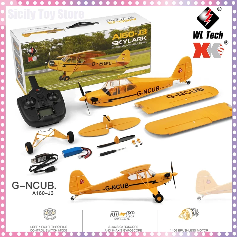 재고 Wltoys Xks A160 2.4G RC 비행기, 650mm 날개폭 브러시리스 모터 리모컨 비행기, 3D 6G RC 비행기, 남아용 선물