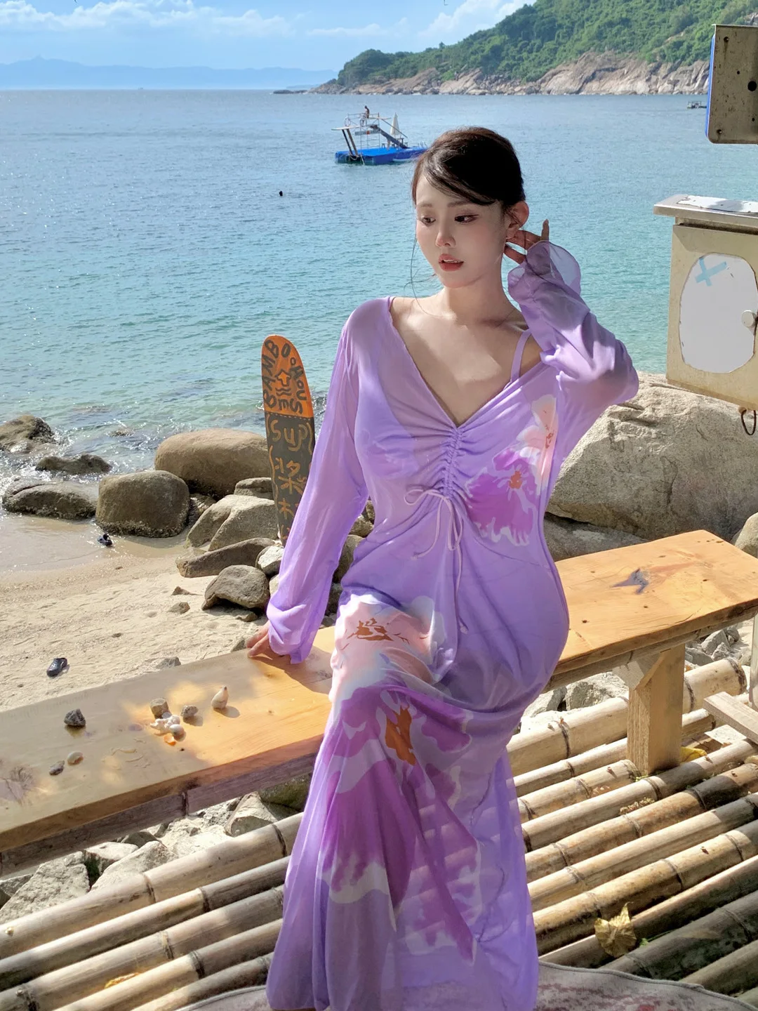 

Потрясающий раздельный купальник-бикини для женщин больших размеров с красивой длинной юбкой, стройнящий, сексуальный, для создания непринужденного образа.