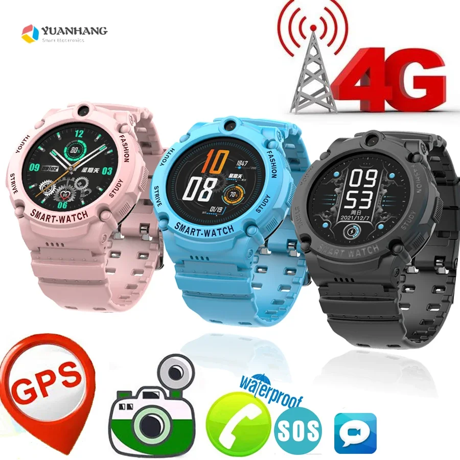 IP67 Waterproof Smart 4G GPS WI-FI Tracker Locate Kid Student Remote Camera Monitor Smartwatch Video Call Android Phone Watch