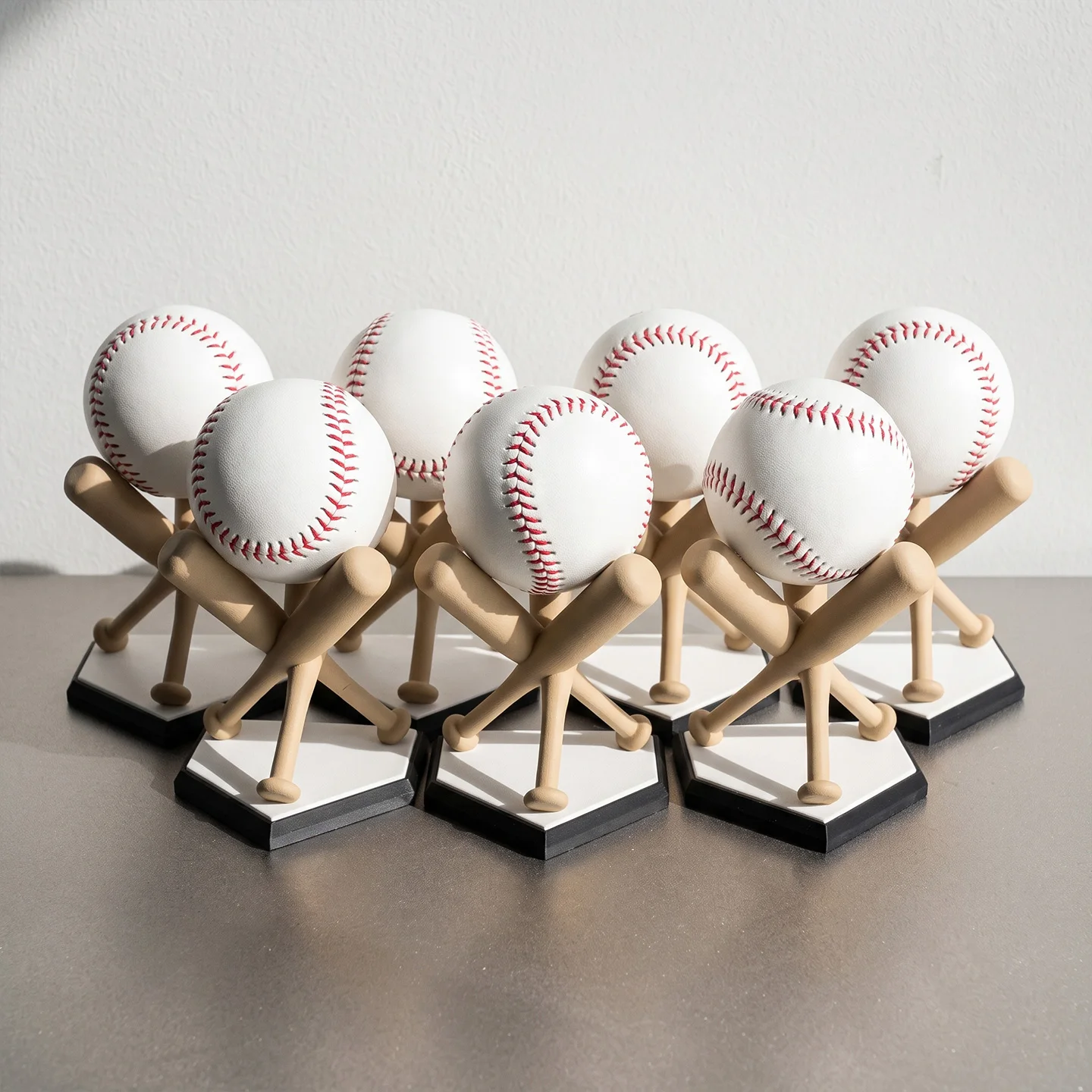 Baseball Display Stand – Bat-Shaped Softball Holder & Mini Desktop Ornament