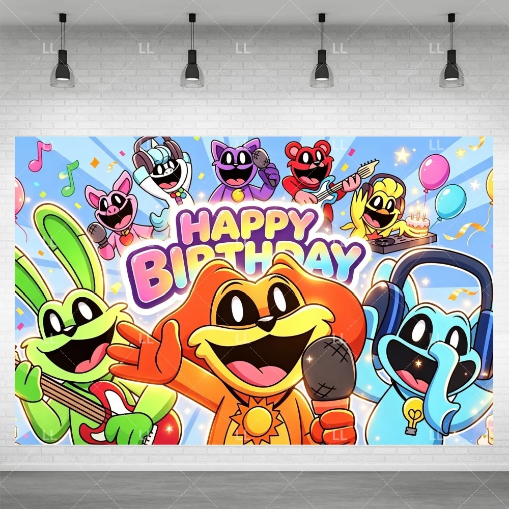 Smilings Critters Ballons Dekoration Cartoon-Tier-Banner Teller Becher Tortendekoration Geburtstagsparty-Zubehör Fotografie-Requisiten – Detail 6