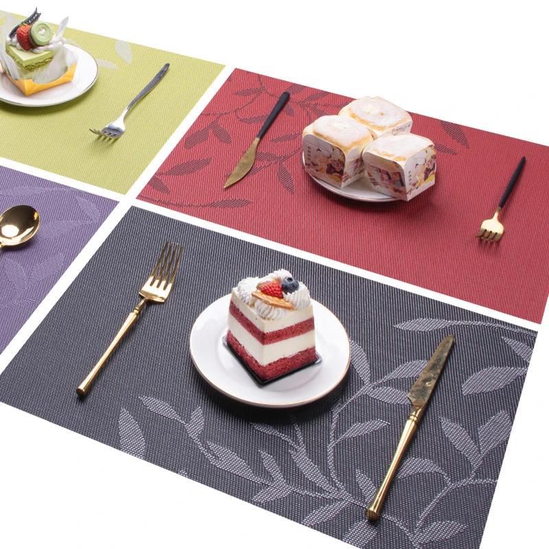 4Pcs/Set Weave Placemats for Table Waterproof Non-Slip PVC Place Mats Set Nordic Style Christmas Coaster Cup Mat