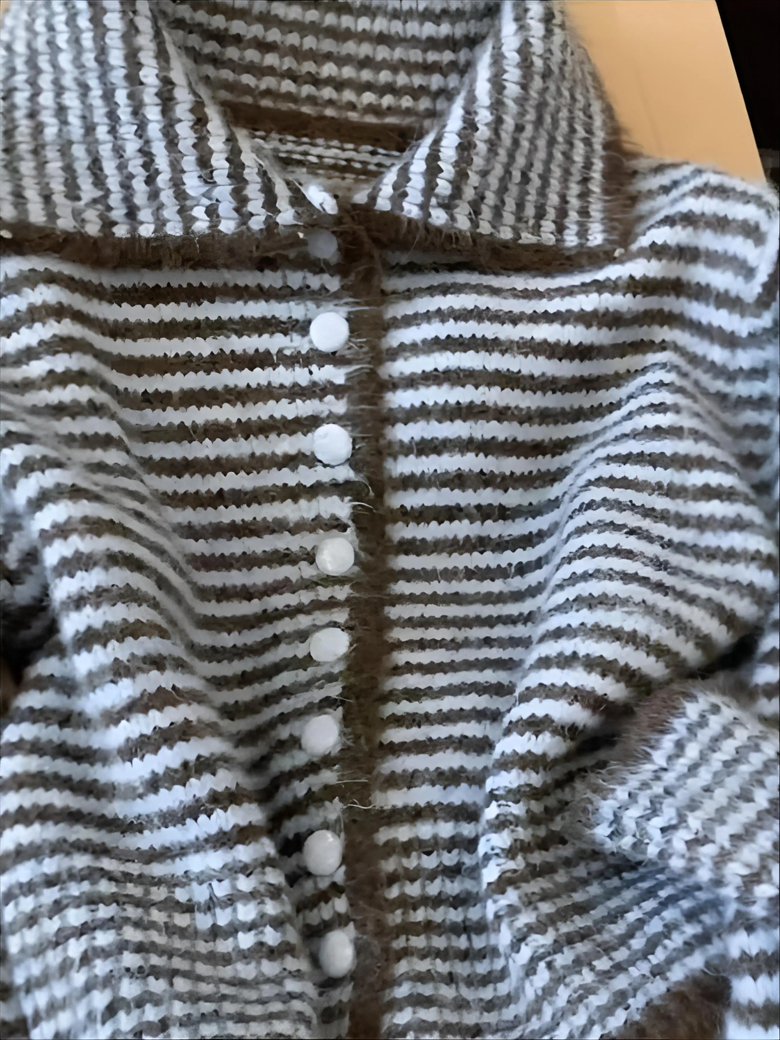 

Cardigans Fur Sweaters Womens Summer Striped Trendy Half-Open Asymmetrical Elegant Midi-Length Fur-Collar Knits Bohemian Vintage