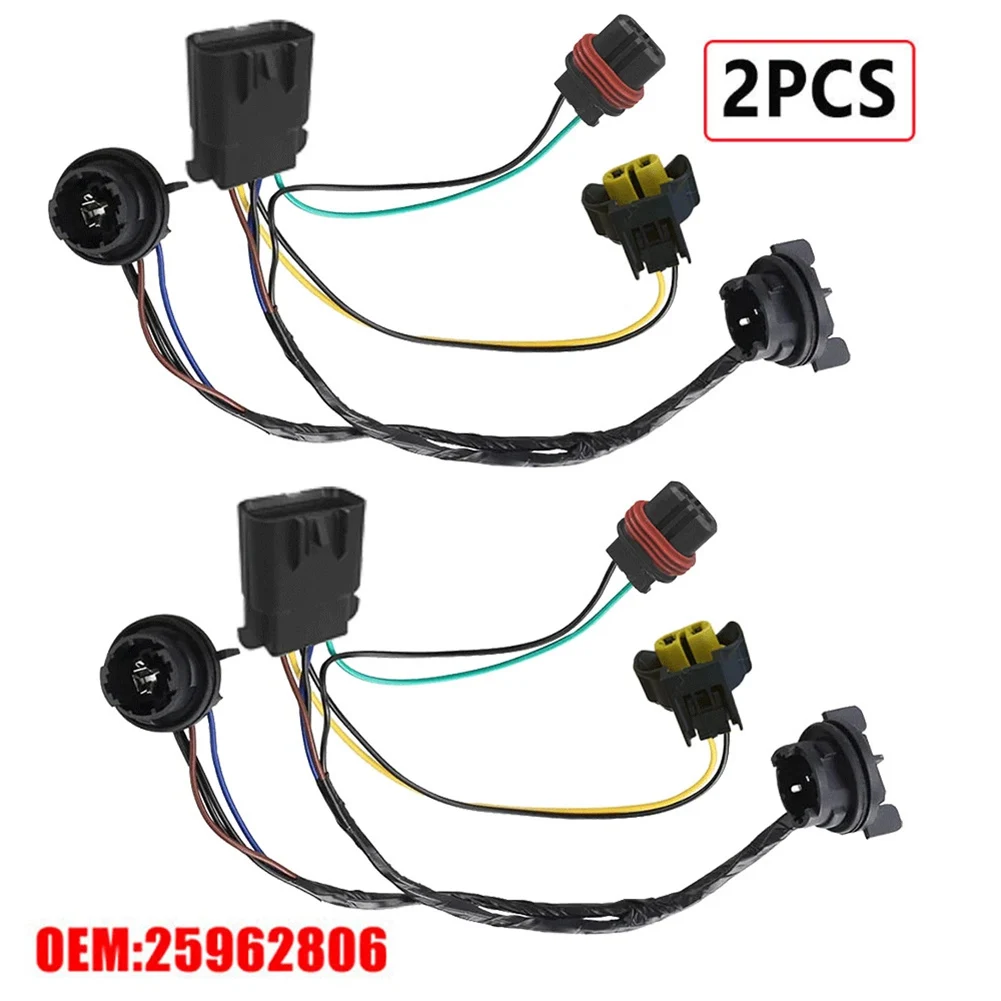 2PCS Front Headlight Harness Assembly With Socket OEM 15841609,25962,645745, 25962806 For Chevrolet For Silverado 2007-2014