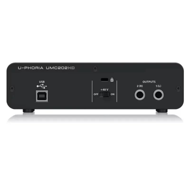 Behringer UMC202HD Placa de Som Profissional Gravação USB Externa Live KTV Placa de Som Interface de Áudio