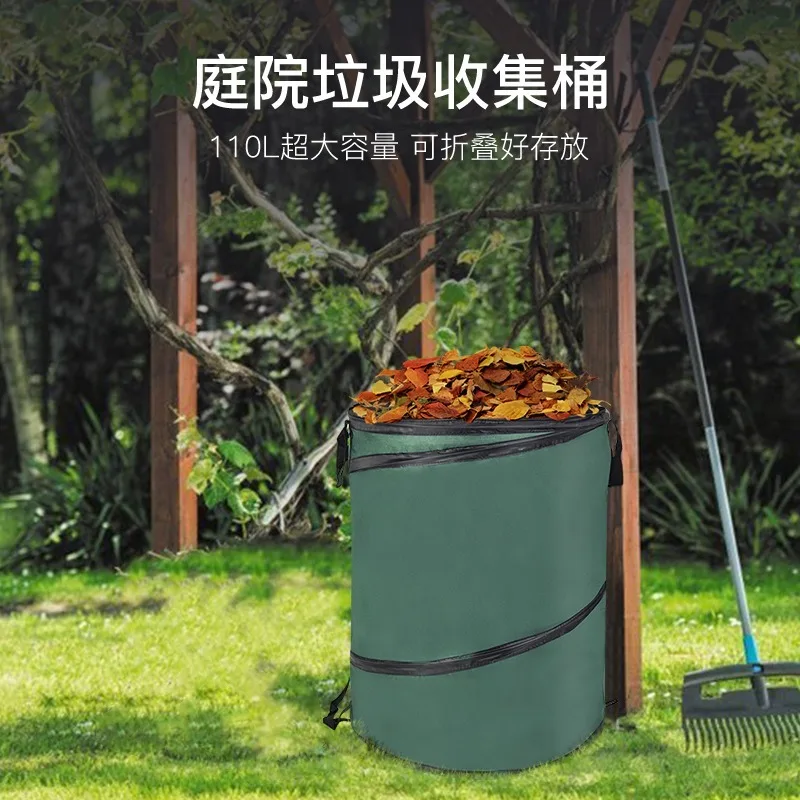 Tas Pengumpul Daun Kapasitas Besar Kain Oxford Hortikultura, Tahan Air, Tebal, Penyimpanan Ember Lipat Portabel