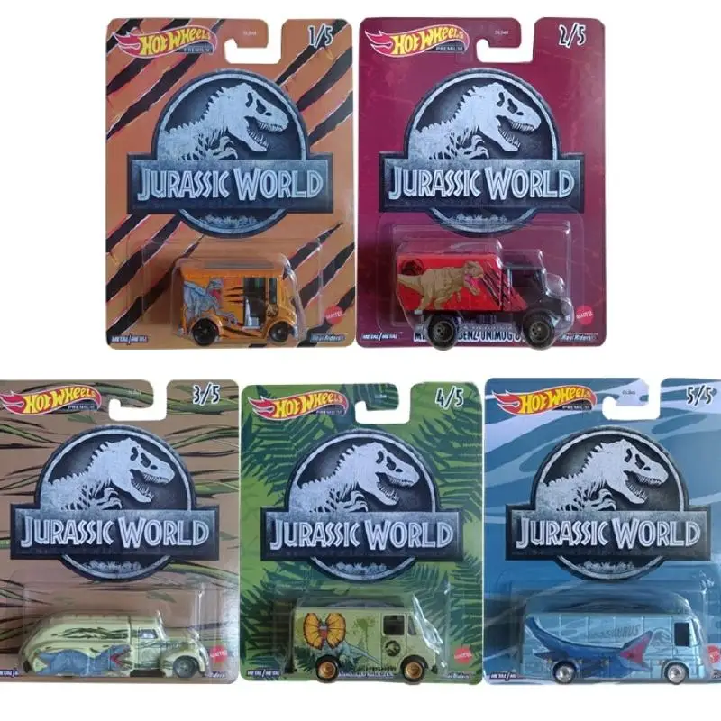 Hot Wheels Jurassic World Premium Alloy Diecast Car Model DLB45 Real Riders Collectible Vehicle For Adult Collection Hobby