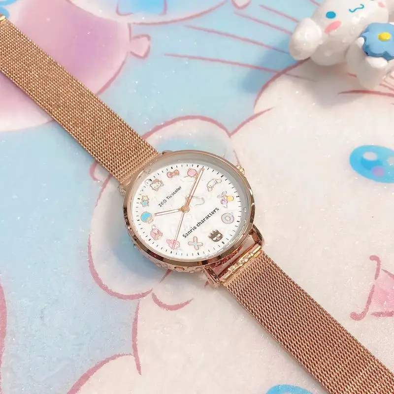 MINISO Hello Kitty Watch Women Instagram Niche Design Light Cartoon Cute Waterproof Watch Student Quartz Watch Birthday Gift