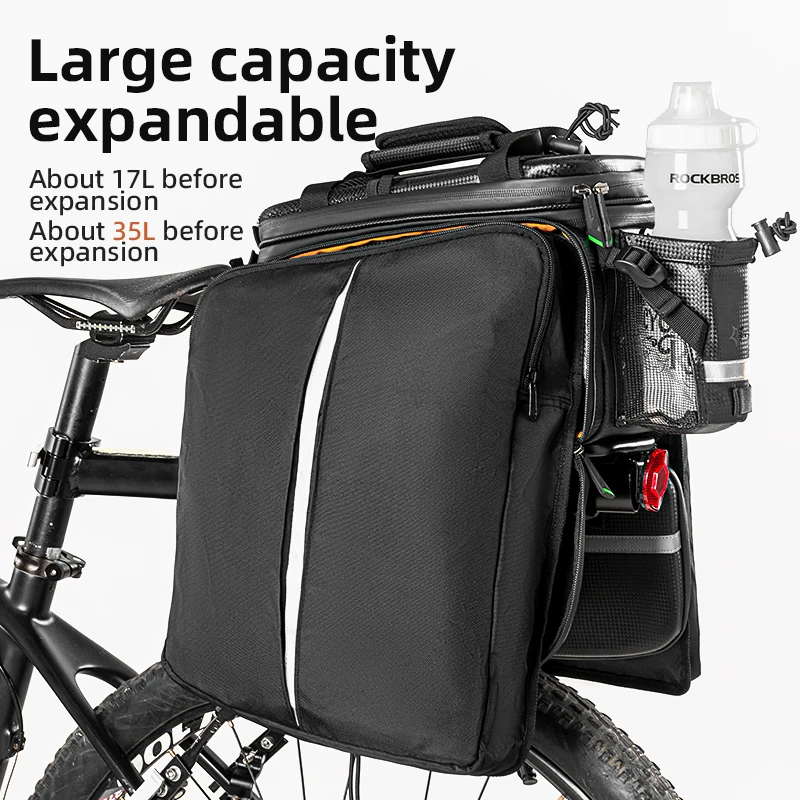 ROCKBROS Bicycle Bike 3 in1 Trunk Bags Large Capacity Bicycle Tail Rear Bag Road Mountain Reflective Luggage Carrier Cycling Bag