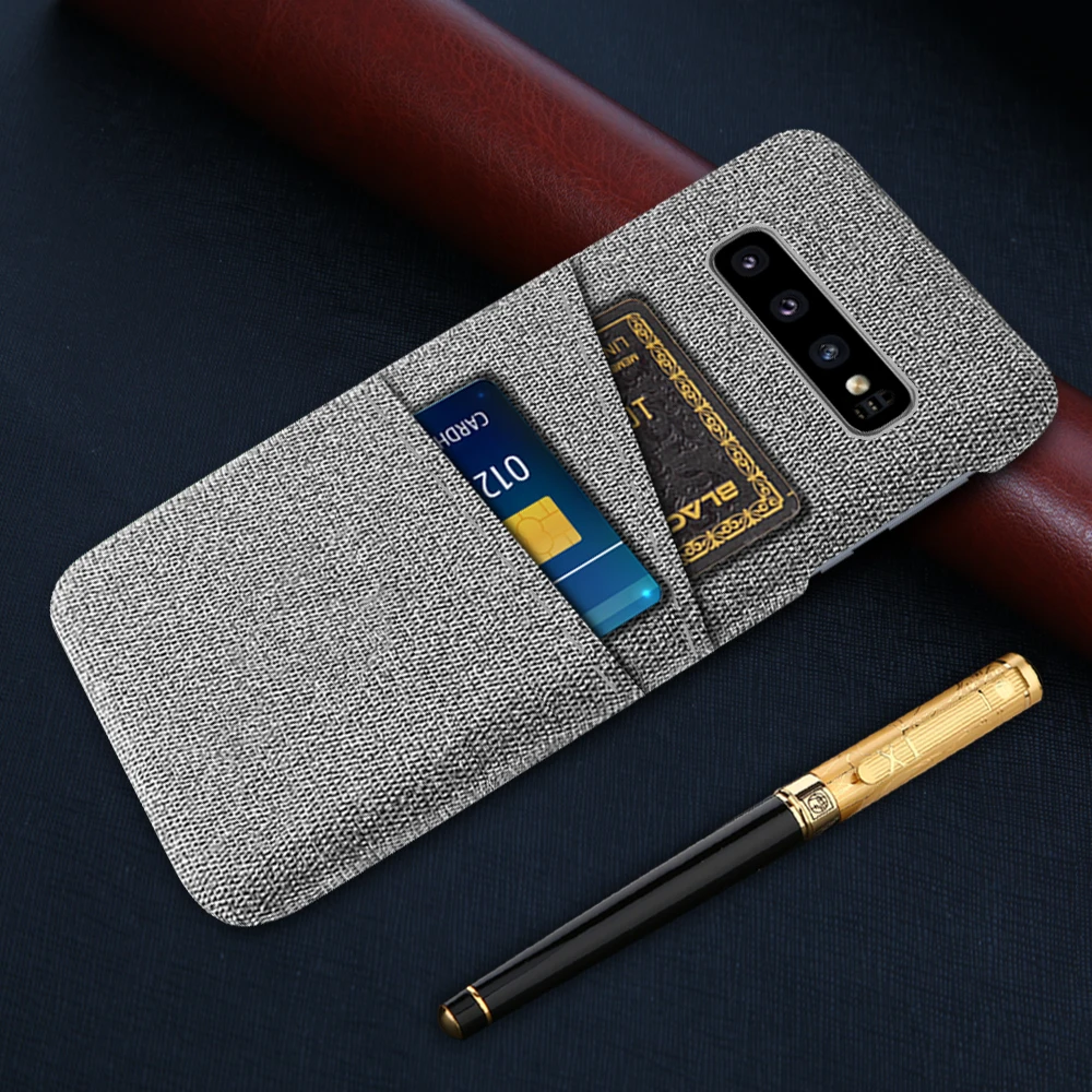 Wallet Case S10 Case Samsung Galaxy S10 Plus/S10e Luxury Fabric Dual Card Cover For Samsung S10 S 10 + S10 E S10plus
