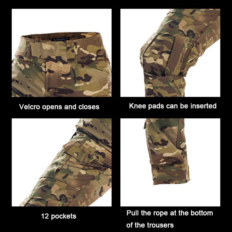 Oulylan Training Suit Tactical Uniform Clothes Suits Camouflage Hunting Shirts Pants Paintball Sets  Pant Men