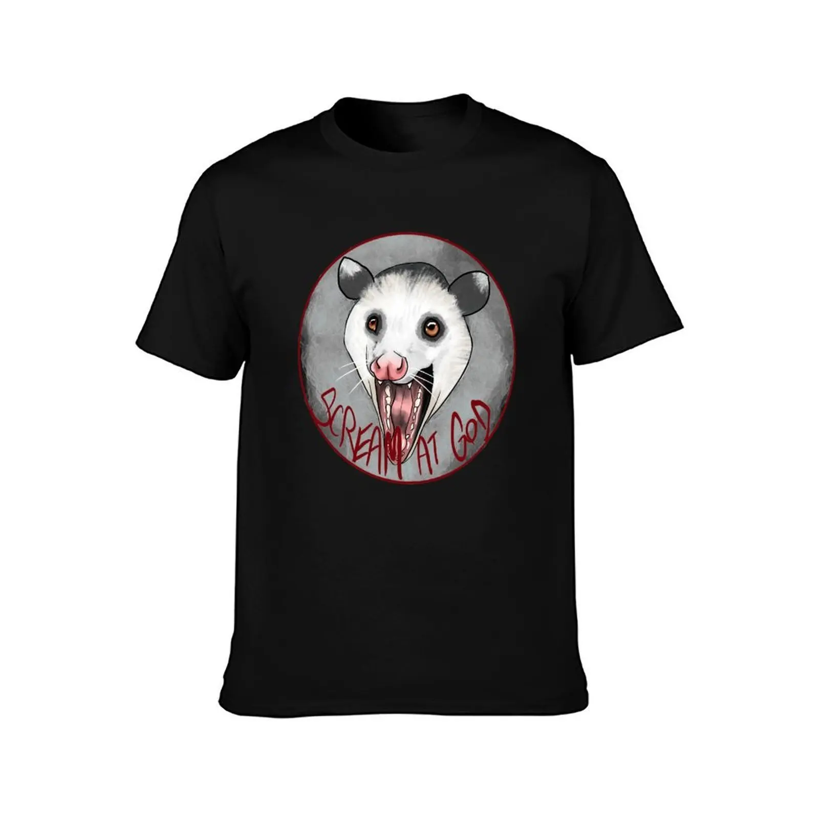 Angry Opossum T-Shirt Retro Graphic Print T-Shirt