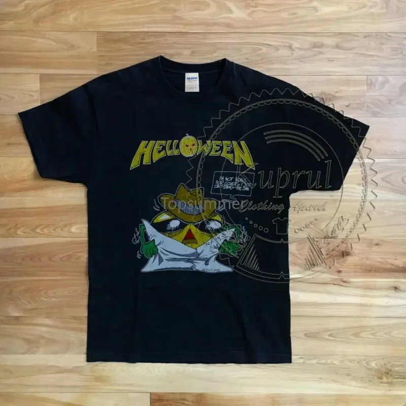 

Helloween рубашка Vtg футболка 1988 тыквы летать бесплатно Тур концерт тройник 1980S Reprint