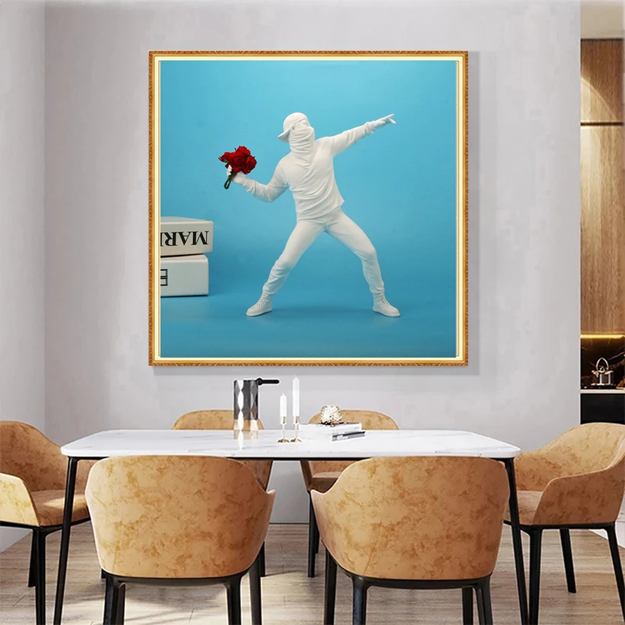 Diamond Painting Banksy Flows Thrower Statue Bomber Home Decoration  Cross Stitch Kit Home decor Gift