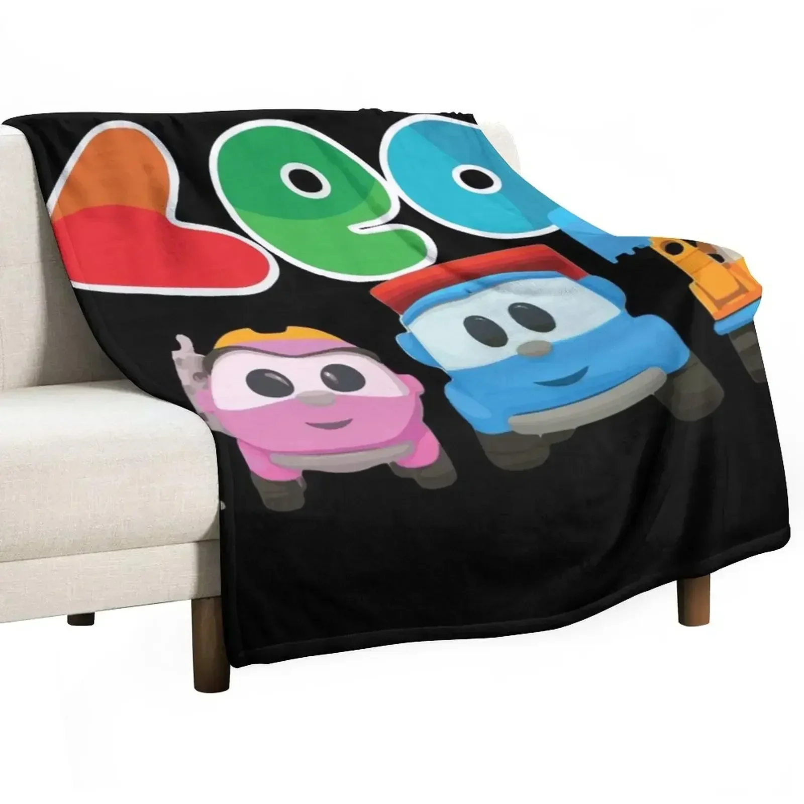 

LEO the truck and friends LIFTY, SCOPP, & LEA Throw Blanket Decorative Beds Retros Blankets