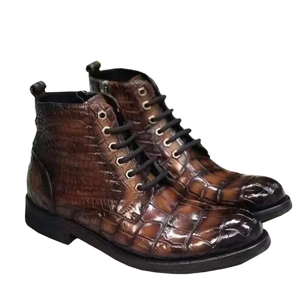 yingshang new arrival men boots male boots men crocodile shoes brush color