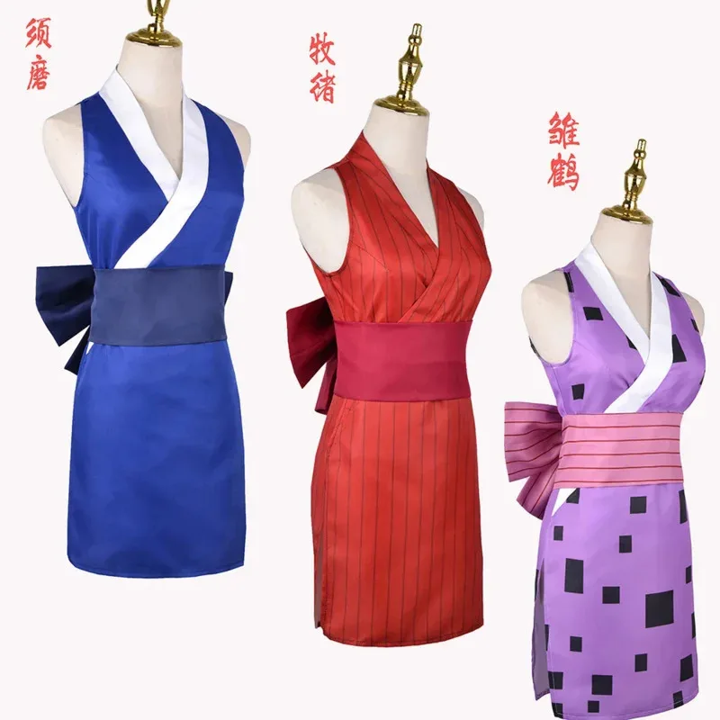 أنيمي شيطان القتلة سوما هيناتسورو ماكيو تأثيري حلي Uzui Tengen زوجات فستان موحد مجموعة ملابس كرنفال الهالوين