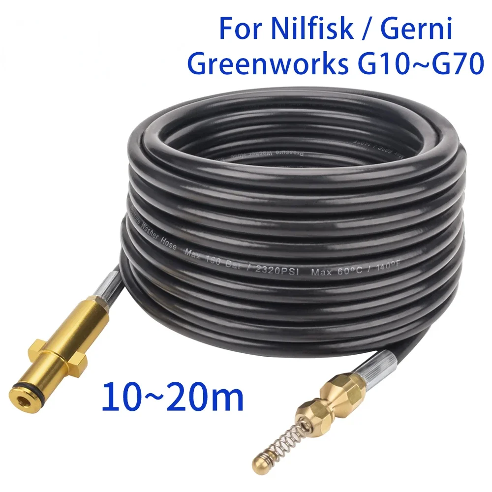 

High Pressure Washer Sewer Drain Water Cleaning Hose Pipe Line Cleaner Sewage Jetter Hose Kit for Nilfisk Gerni Greenworks