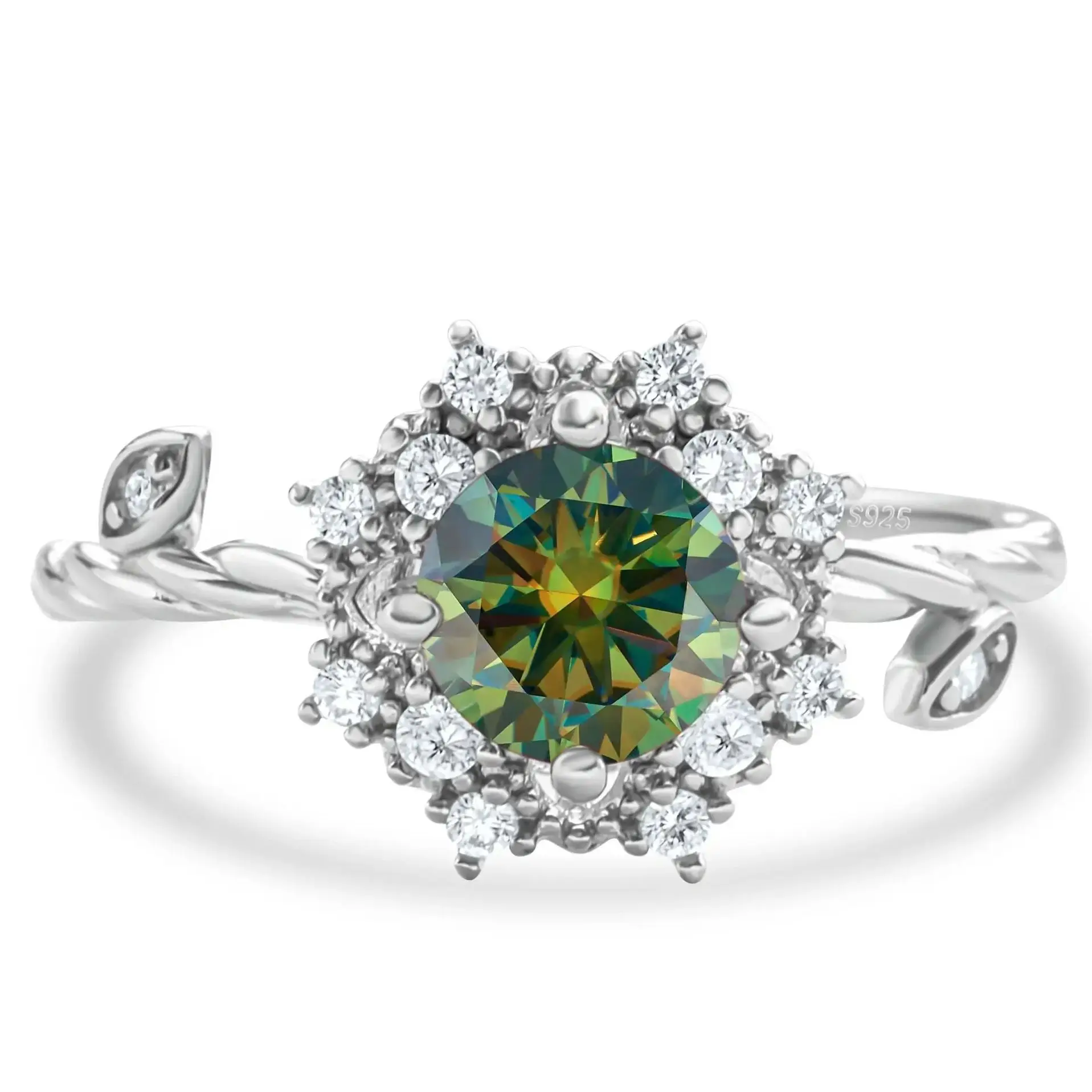 1 Carat Rainbow Color Moissanite Ring with GRA Certificate Original Sterling Silver 925 Jewelry finger ring Women Wedding Bands