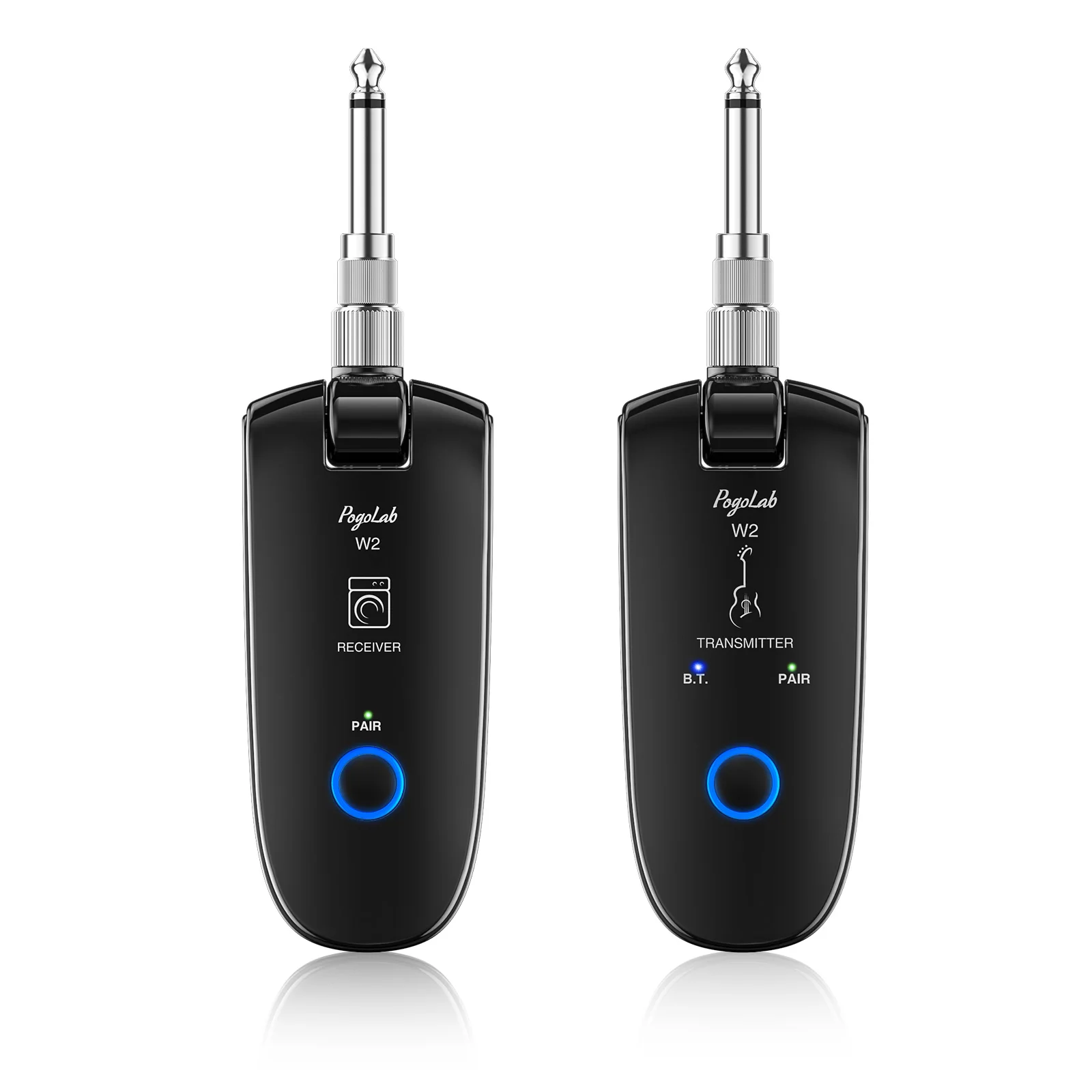 

W2 UHF Wireless Guitar System with BT Function Rechargeable Transmitter Receiver 6.35mm 3.5mm 2 in 1 Plug 35 Channels Digital