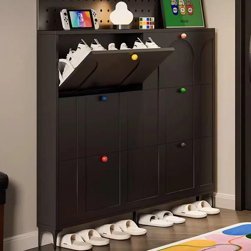 Ultra-thin dumper shoe cabinet Home porch indoor small narrow storage cabinet integrated wall porch shoe cabinet