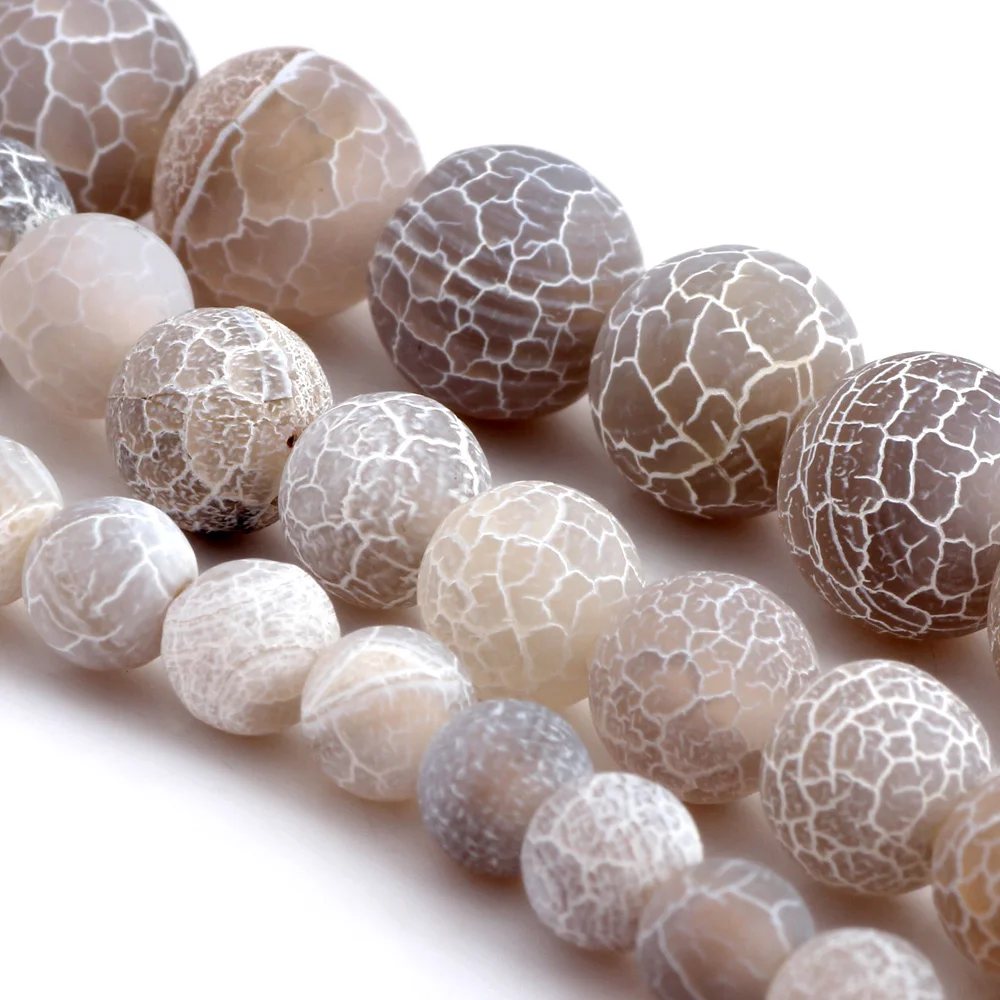 004 Model 6MM/8MM/10MM Matte Matte Matte Coffee Stained White Stripes Natural Stone Pine Beads DIY Necklace Jewelry Making view 4