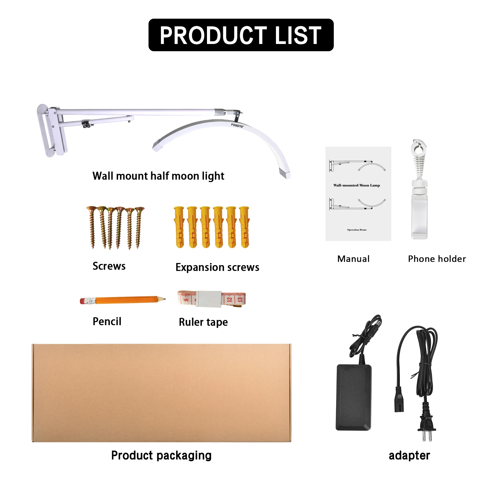 FOSOTO 40 واط التصوير وحدة إضاءة LED جداريّة شنت نصف مصباح قمري ملء ضوء LED ضوء السقف لصالون الحلاقة الرموش صالون تجميل الأظافر