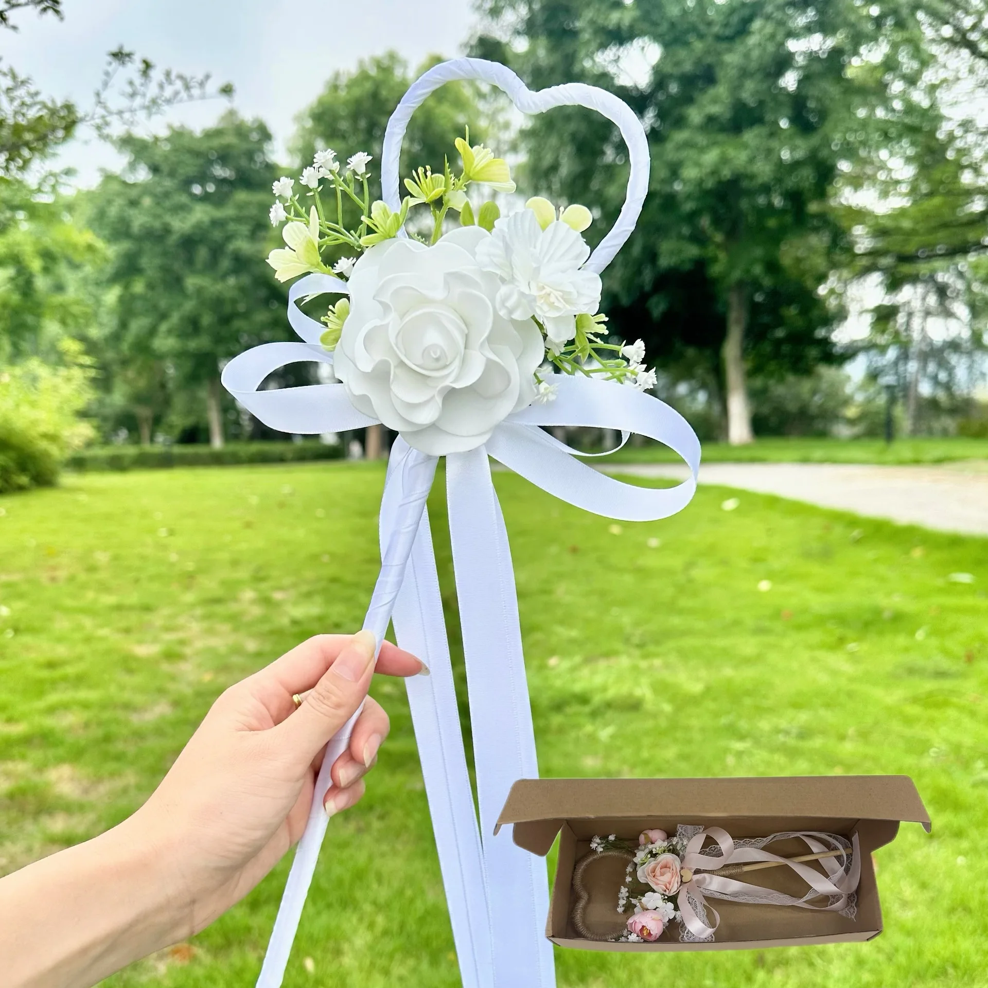 CX bridal wedding bouquet, simulated flower gypsy rose wedding dress photo props