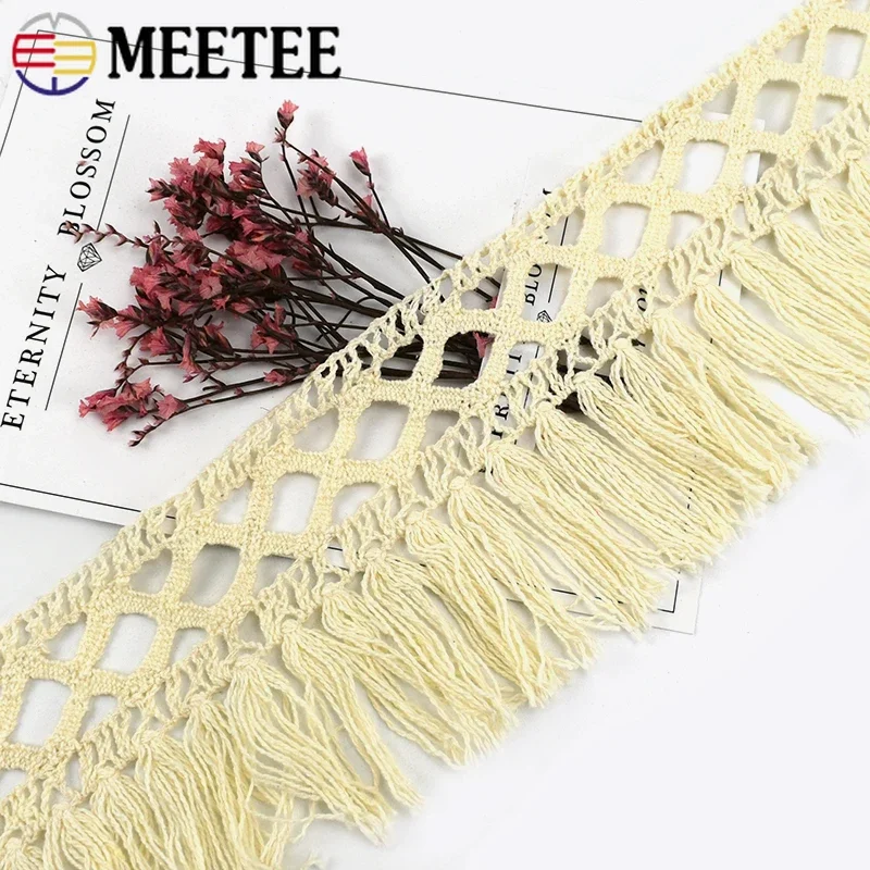 5/10/20Meters Meetee 6.5cm Cotton Tassel Lace Trim Fabric Fringe Ribbon Handmade Hometextile Garment Skirt Sewing Material