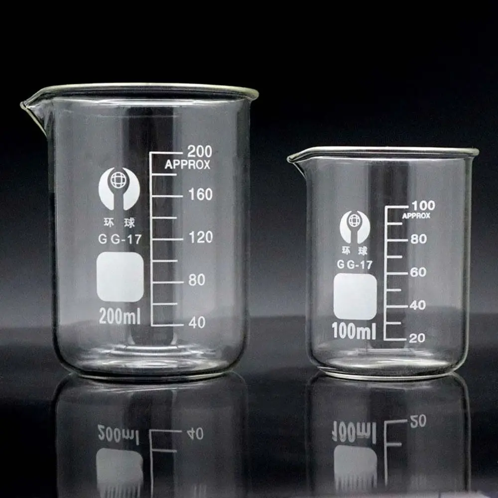 10/25/50/100/150ml Glass Scaled Measuring Cup Heat-resist Low Form Beakers Multifunctional Thicken Borosilicate Glass Bottle