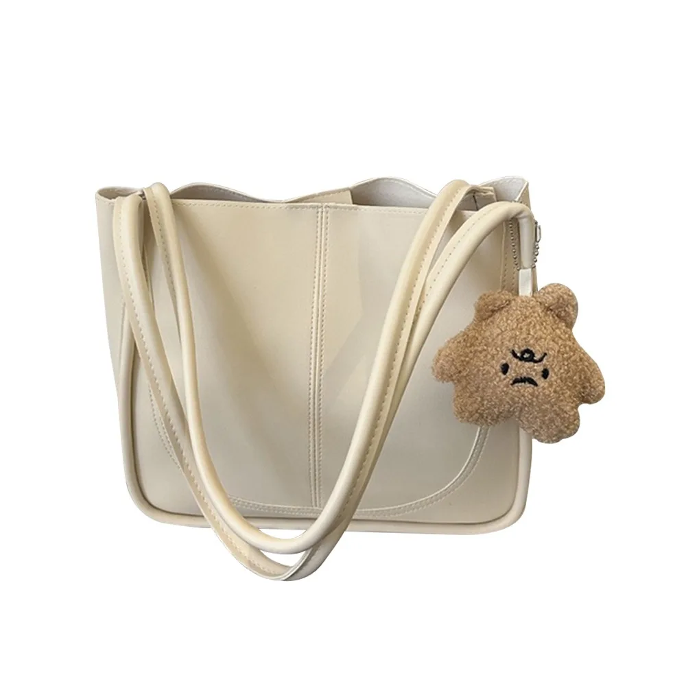 حقيبة كتف إبداعية مع قلادة من البولي يوريثان ذات سعة كبيرة، حقيبة يد كاجوال بسيطة للنساء