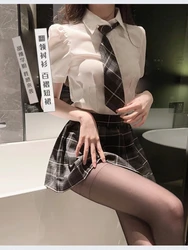 Plus Size JK Cosplay Costumes Japanese School Girls Uniform Pleated Mini Skirt Women Lingerie Night Roleplay Temptation Outfits