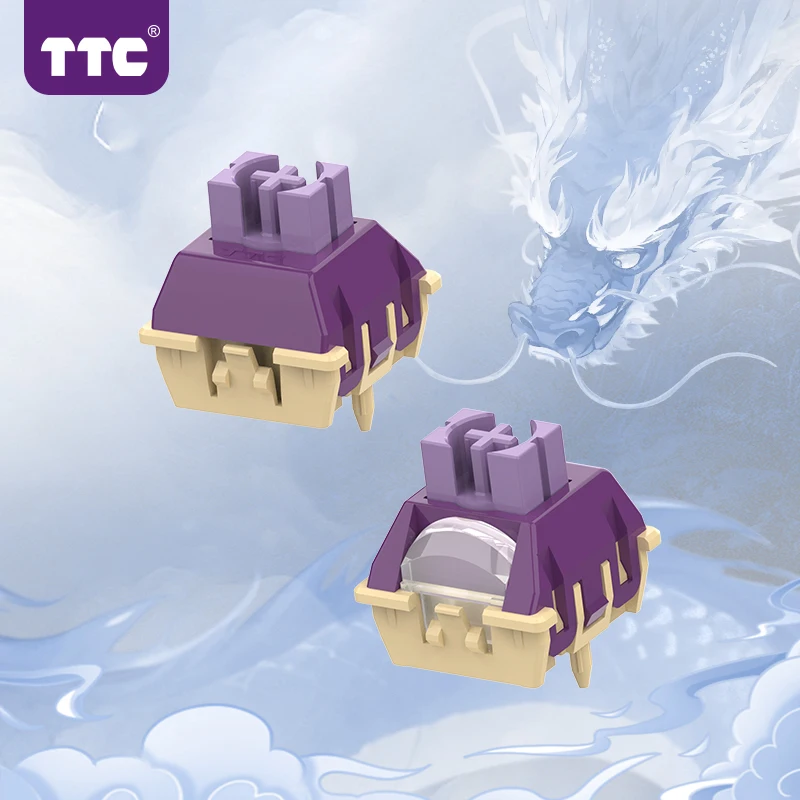 

TTC Full-POM Dragon Lord Magnetic Switch, Linear Factory Pre-lubed Freely Setting Pre-Travel Soft Elastic Smooth Keyboard Switch