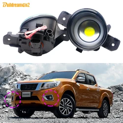 2 Pieces 30W H11 LED Angel Eye Fog Light Daylight Car Glass Lens Fog Lamp DRL Styling For Nissan NP300 Navara D23 2014-2020