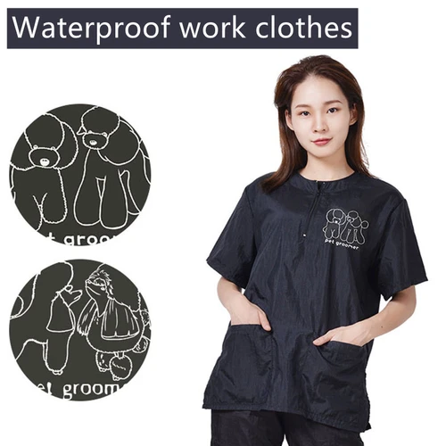 Ropa de trabajo impermeable, uniformes de peluquero para mascotas, pantalones, ropa de aseo para perros, pelo antiadherente, bata para tienda de mascotas, pantalones, cuidado de limpieza de mascotas
