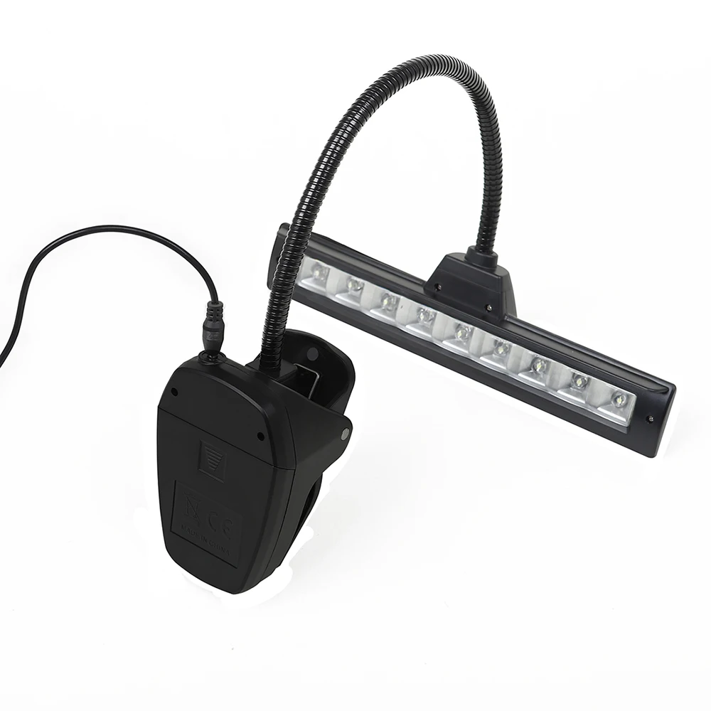Clip-on LED Light for Music Sheet Stand Portable Flexible Gooseneck Eye Protection Reading Book Light Bed USB Desktop Lamp Light