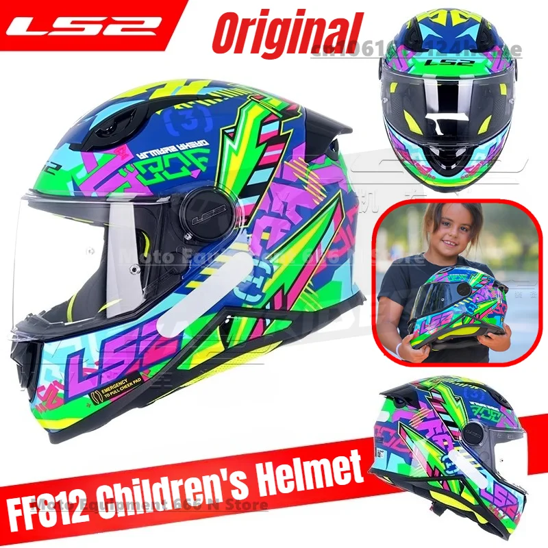 

LS2 FF812 Children's Helmet Girls' and Boys' Four Seasons Universal Motorcycle Safety full face helmet casco moto
