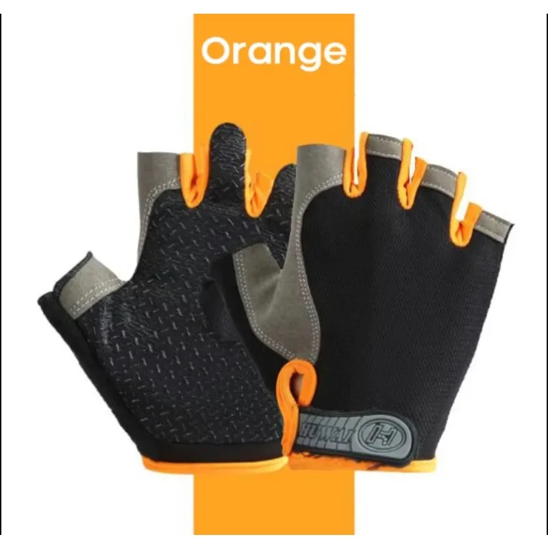 نصف اصبع في الهواء الطلق ركوب الدراجات المضادة للانزلاق المضادة للعرق الرجال النساء نصف اصبع قفازات تنفس المضادة للصدمات قفازات رياضية #1