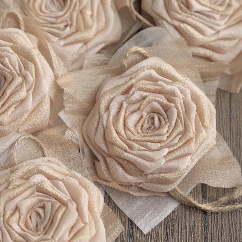 1 Pcs Brown Withered Rose Three-Dimensional Flower Handmade DIY Hair Accessories Clothing Cloth Stickers