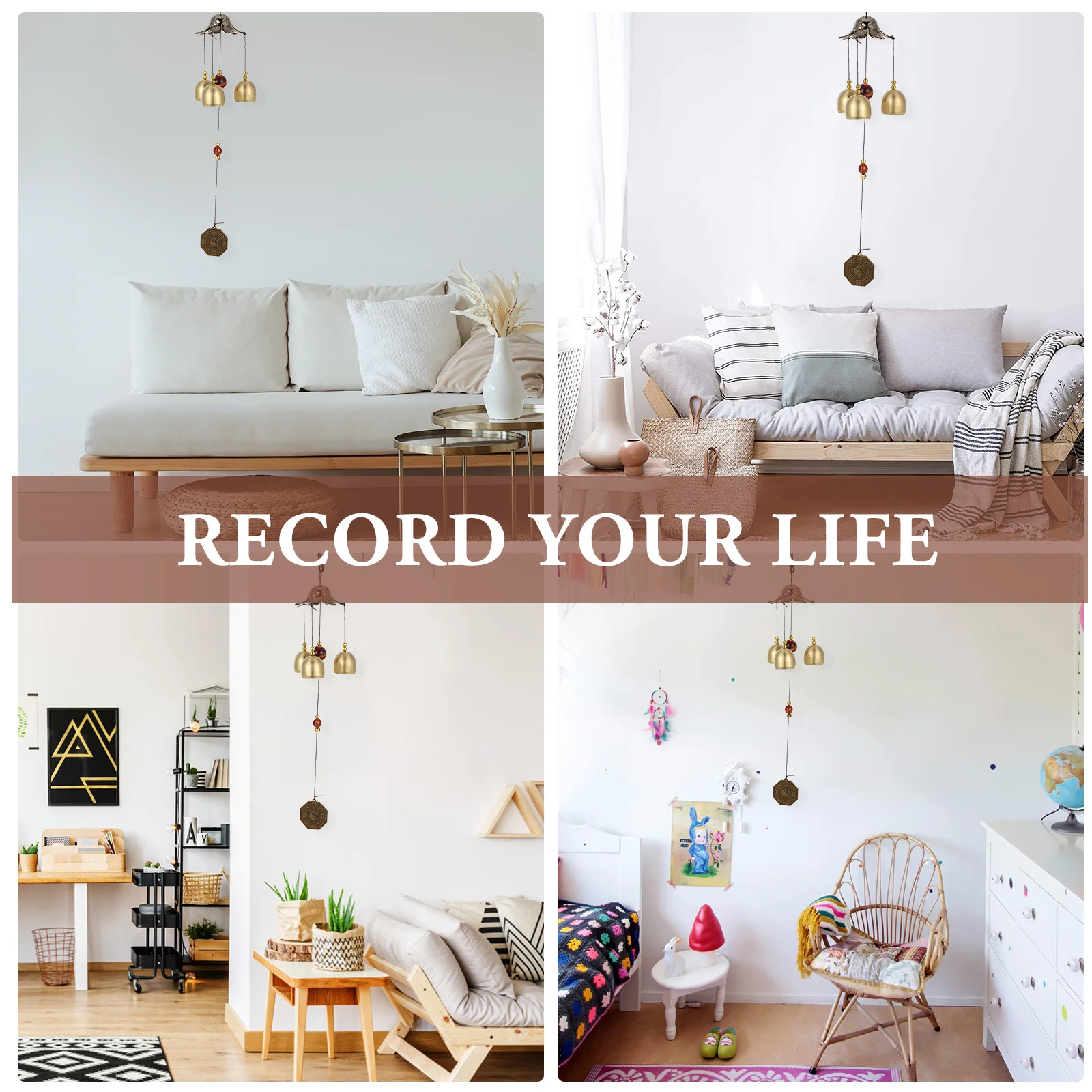 

1Pcs Feng Shui Wind Chime Hanging Pendant Garden Ornament Wind Bell for Courtyard Porch Pathway Relaxation and Positive Energy