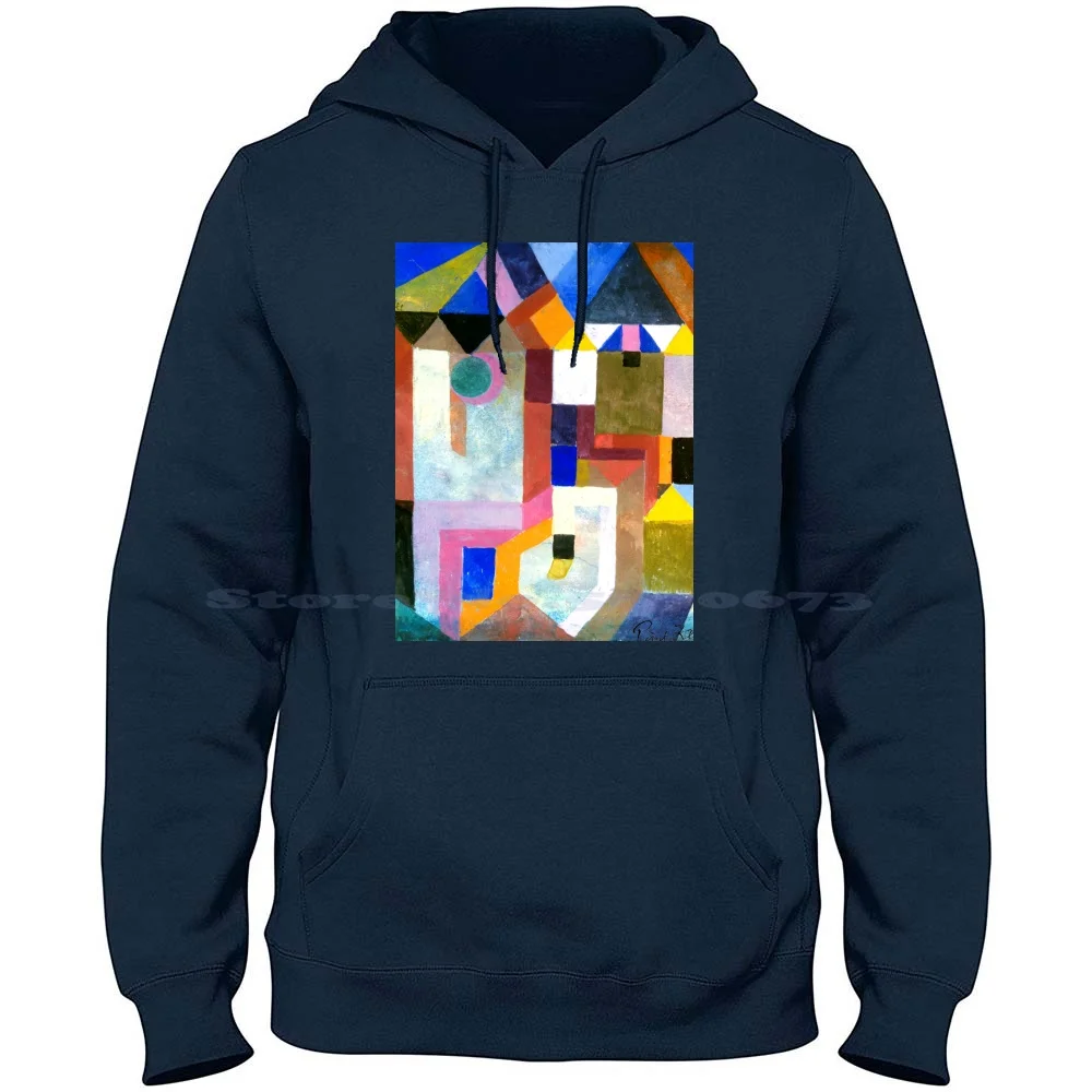 Paul Klee Colorful Architecture | Klee-Inspired Fine Art 100% Cotton Hoodie T Shirt Klee Paul Paul Klee Colorful Architecture