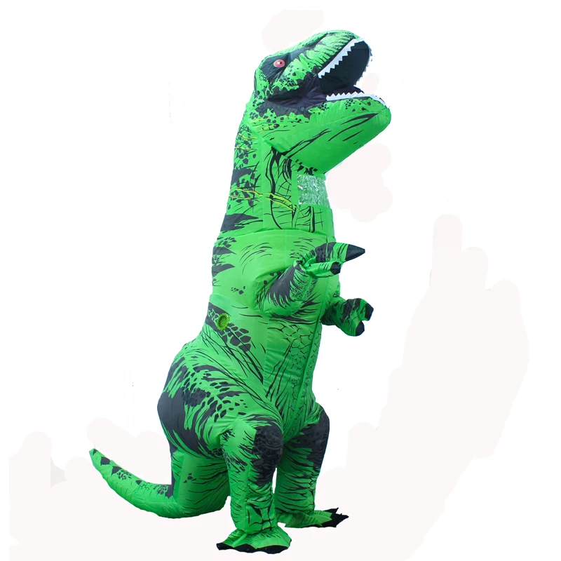 T Rex Velociraptor nadmuchiwany kostium maskotka Cosplay Tirano Saurio Rex Dino Halloween dla kobiet mężczyzn Kid Cosplay zabawny garnitur