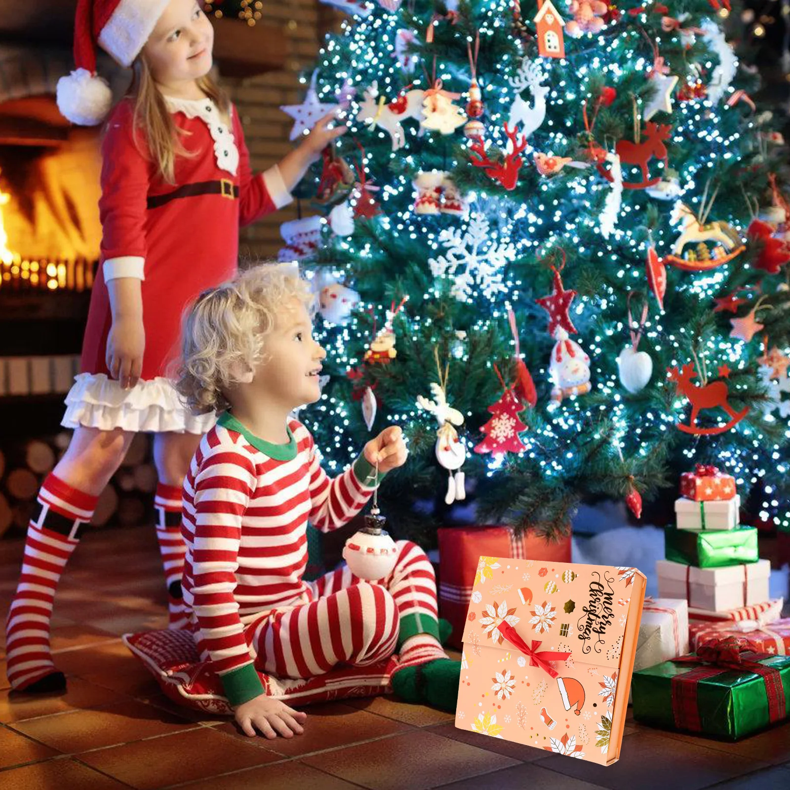 

20 Christmas Countdown Calendar Boxes Sturdy Cardboard Easy Assemble DIY Advent Calendar Boxes for Holiday Gifts