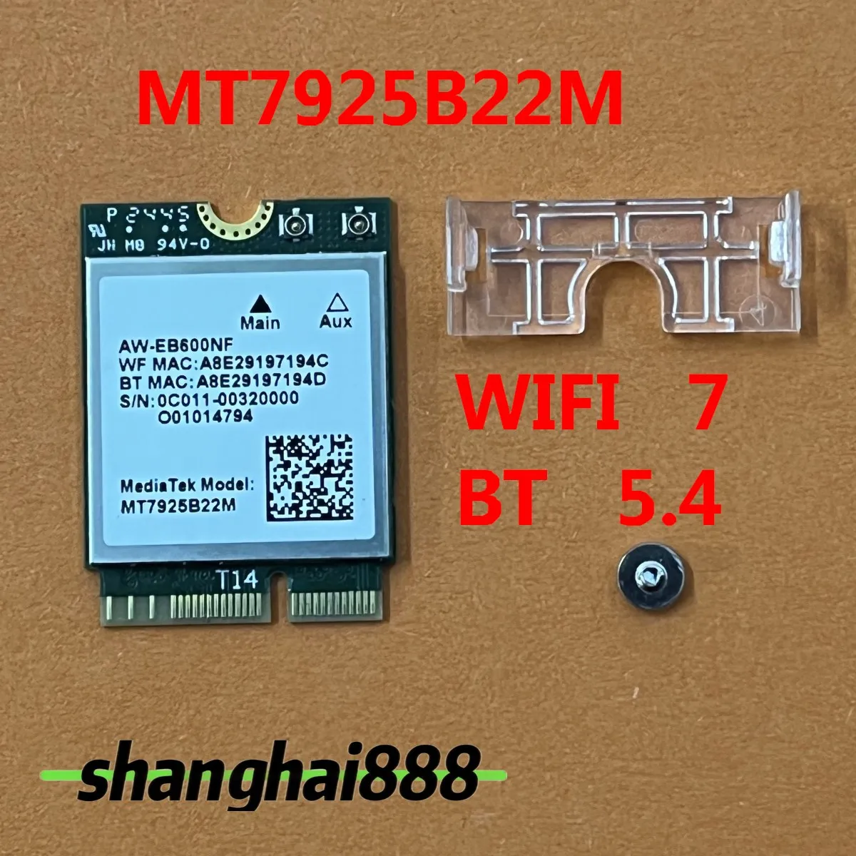 AW-EB600NF Mediatek RZ717 MT7925B22M M.2 WIFI 7 WLAN card Bluetooth BT 5.4