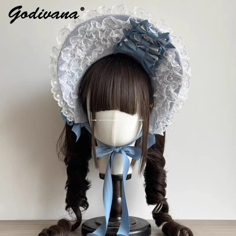 

Original Handmade Lolita Lace Cute Bow Bnt Cosplay Female Girls Sweet Headwear Headgear Sweet Hairband