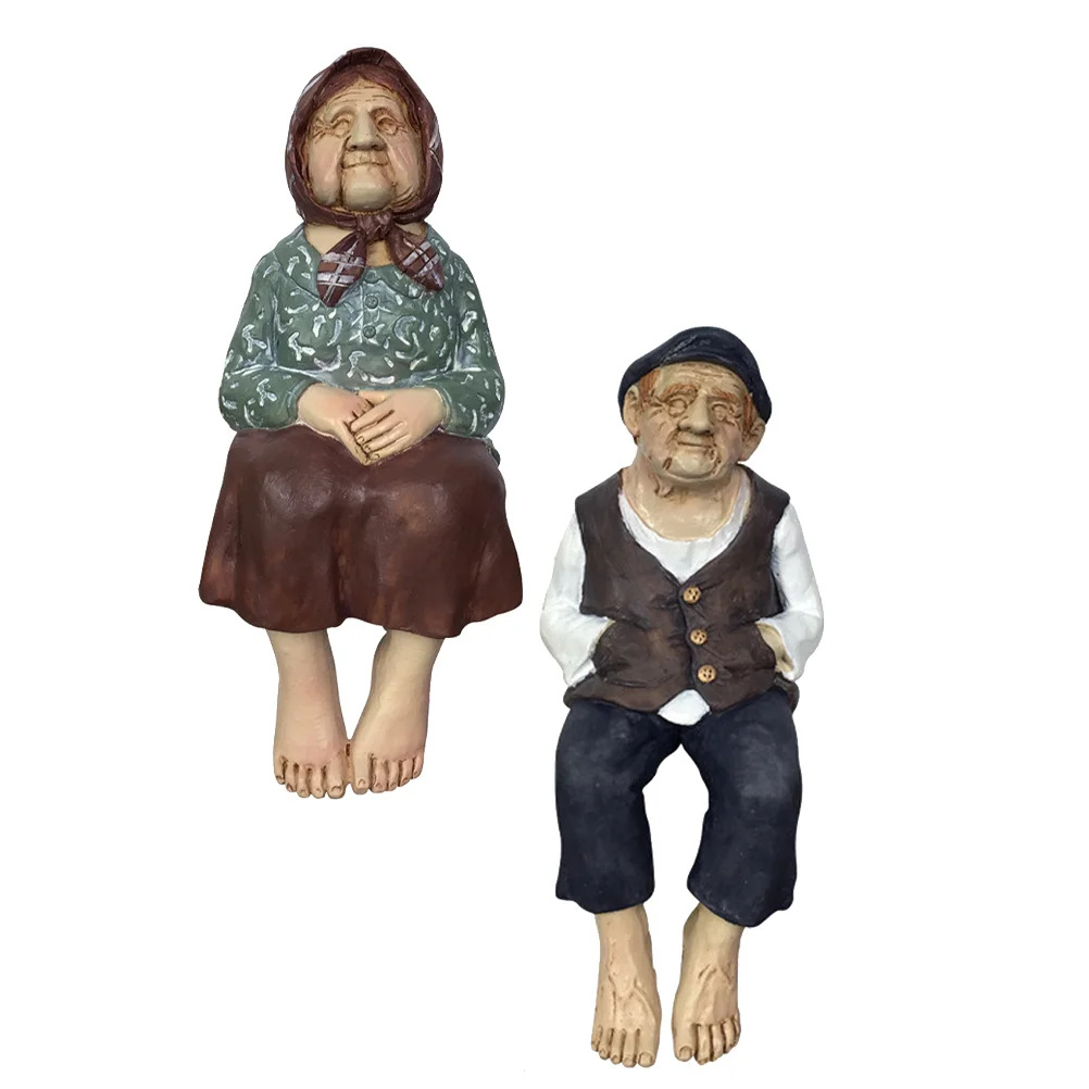 

Resin Elderly Craft Grandparents Statue Romantic Decorative Adornment For Desktop Car Home Gift Tabletop Ornament Resin Crafts