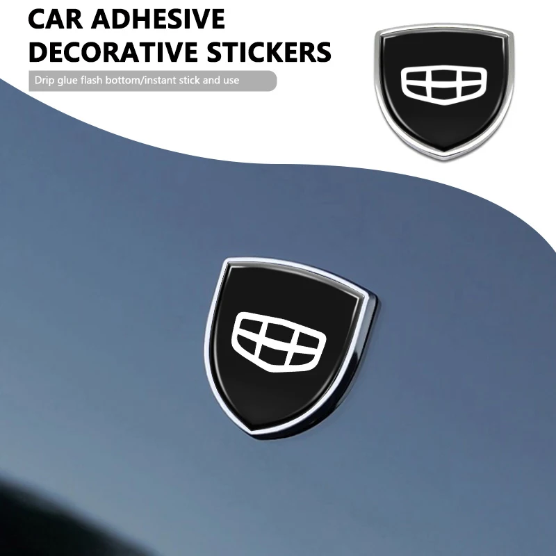 Car Logo Stickers Universal Auto 3D Metal Sticker Accessories For Geely Geometry C Tugella GC9 X7 GX3 CK GC6 LC EC8 CK2 CK3