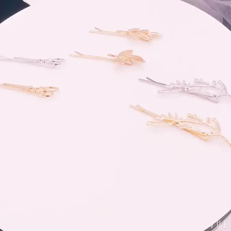 2 Fermagli Quadrati Geometrici Per Capelli In Metallo – Oro E Argento, Francesi, Leggeri, Per Coda Di Cavallo E Occasioni Speciali