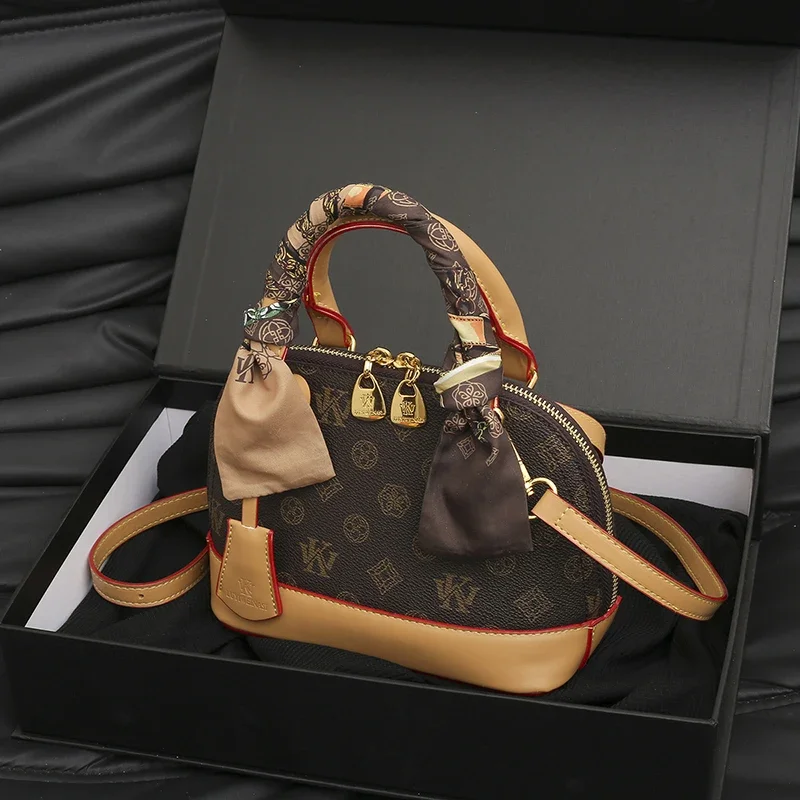 

Trendy Casual Messenger Bag For Women Designer Vintage Crossbody Handbag Solid Color Leather Tote Paris Fashion Luxe Purse