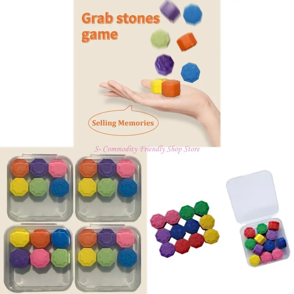 

85AE 12PCS Colorful Gonggi Stone Game Set For Enhancing Party Fun And Creativity Traditional Korean Supply